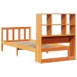vidaXL Massivholzbett mit Regal ohne Matratze Wachsbraun 90x190 cm vidaXL Massivholzbett mit Regal ohne Matratze Wachsbraun 90x190 cm