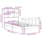 vidaXL Massivholzbett mit Regal ohne Matratze Wachsbraun 90x190 cm vidaXL Massivholzbett mit Regal ohne Matratze Wachsbraun 90x190 cm
