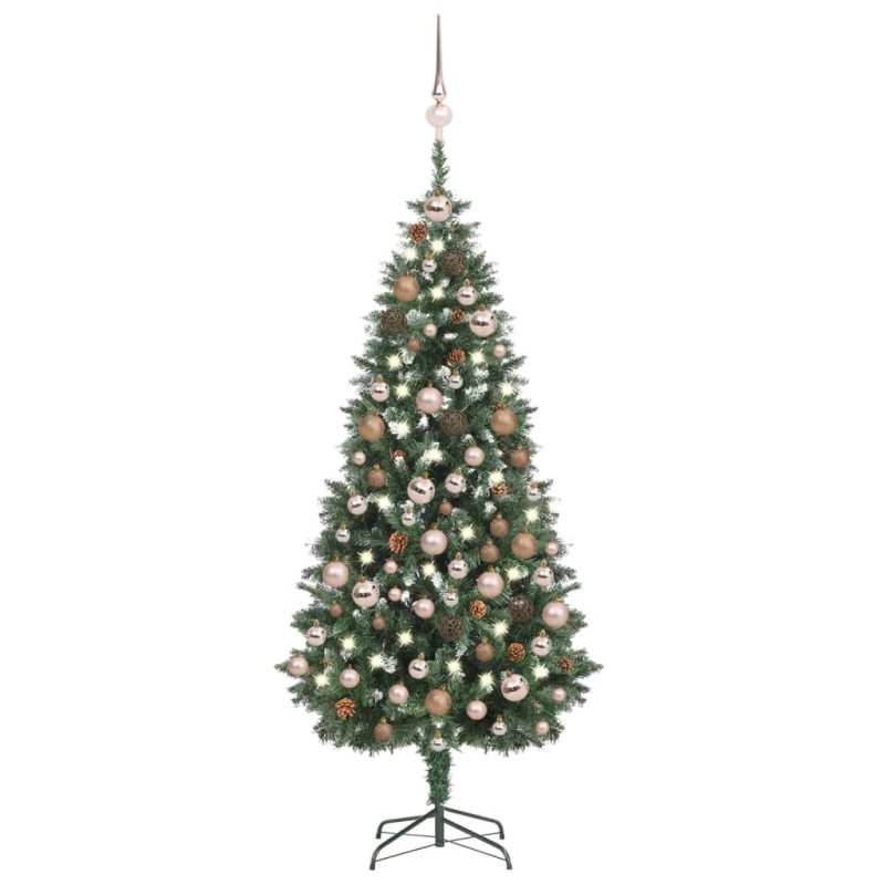 vidaXL Künstlicher Weihnachtsbaum mit Beleuchtung Kugeln Zapfen 180 cm vidaXL Künstlicher Weihnachtsbaum mit Beleuchtung Kugeln Zapfen 180 cm