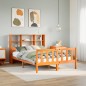 vidaXL Massivholzbett mit Regal ohne Matratze Wachsbraun 140x200 cm vidaXL Massivholzbett mit Regal ohne Matratze Wachsbraun 140x200 cm