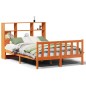 vidaXL Massivholzbett mit Regal ohne Matratze Wachsbraun 140x200 cm vidaXL Massivholzbett mit Regal ohne Matratze Wachsbraun 140x200 cm