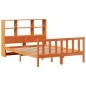 vidaXL Massivholzbett mit Regal ohne Matratze Wachsbraun 140x200 cm vidaXL Massivholzbett mit Regal ohne Matratze Wachsbraun 140x200 cm