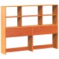 vidaXL Massivholzbett mit Regal ohne Matratze Wachsbraun 140x200 cm vidaXL Massivholzbett mit Regal ohne Matratze Wachsbraun 140x200 cm