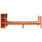 vidaXL Massivholzbett mit Regal ohne Matratze Wachsbraun 75x190 cm vidaXL Massivholzbett mit Regal ohne Matratze Wachsbraun 75x190 cm