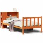 vidaXL Massivholzbett mit Regal ohne Matratze Wachsbraun 90x200 cm vidaXL Massivholzbett mit Regal ohne Matratze Wachsbraun 90x200 cm
