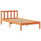 vidaXL Massivholzbett mit Regal ohne Matratze Wachsbraun 90x200 cm vidaXL Massivholzbett mit Regal ohne Matratze Wachsbraun 90x200 cm
