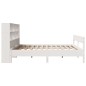 vidaXL Massivholzbett mit Regal ohne Matratze Weiß 200x200 cm Kiefer