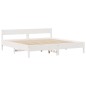 vidaXL Massivholzbett mit Regal ohne Matratze Weiß 200x200 cm Kiefer