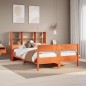 vidaXL Massivholzbett mit Regal ohne Matratze Wachsbraun 160x200 cm vidaXL Massivholzbett mit Regal ohne Matratze Wachsbraun 160x200 cm