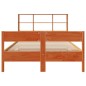 vidaXL Massivholzbett mit Regal ohne Matratze Wachsbraun 160x200 cm vidaXL Massivholzbett mit Regal ohne Matratze Wachsbraun 160x200 cm