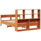 vidaXL Massivholzbett mit Regal ohne Matratze Wachsbraun 160x200 cm vidaXL Massivholzbett mit Regal ohne Matratze Wachsbraun 160x200 cm