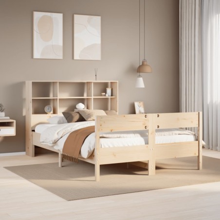 vidaXL Massivholzbett mit Regal ohne Matratze 160x200 cm Kiefer