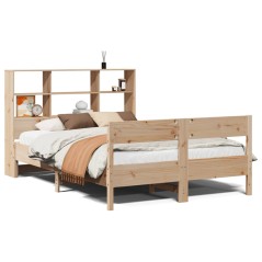 vidaXL Massivholzbett mit Regal ohne Matratze 160x200 cm Kiefer