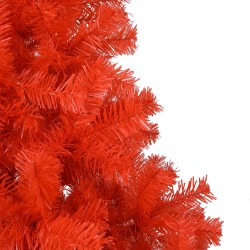 Künstlicher Weihnachtsbaum mit LEDs & Kugeln Rot 150 cm PVC