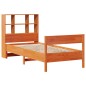 vidaXL Massivholzbett mit Regal ohne Matratze Wachsbraun 100x200 cm