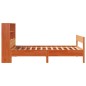 vidaXL Massivholzbett mit Regal ohne Matratze Wachsbraun 100x200 cm