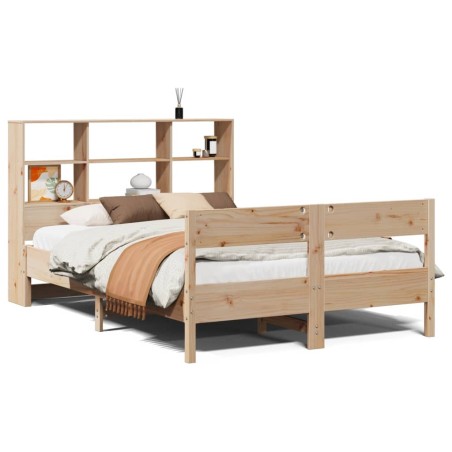 vidaXL Massivholzbett mit Regal ohne Matratze 135x190 cm Kiefer