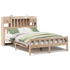 vidaXL Massivholzbett mit Regal ohne Matratze 160x200 cm Kiefernholz
