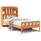 vidaXL Massivholzbett mit Regal ohne Matratze Wachsbraun 90x190 cm vidaXL Massivholzbett mit Regal ohne Matratze Wachsbraun 90x190 cm