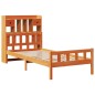 vidaXL Massivholzbett mit Regal ohne Matratze Wachsbraun 90x190 cm vidaXL Massivholzbett mit Regal ohne Matratze Wachsbraun 90x190 cm