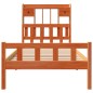 vidaXL Massivholzbett mit Regal ohne Matratze Wachsbraun 90x190 cm vidaXL Massivholzbett mit Regal ohne Matratze Wachsbraun 90x190 cm