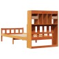 vidaXL Massivholzbett mit Regal ohne Matratze Wachsbraun 90x190 cm vidaXL Massivholzbett mit Regal ohne Matratze Wachsbraun 90x190 cm