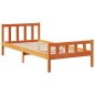 vidaXL Massivholzbett mit Regal ohne Matratze Wachsbraun 90x190 cm vidaXL Massivholzbett mit Regal ohne Matratze Wachsbraun 90x190 cm