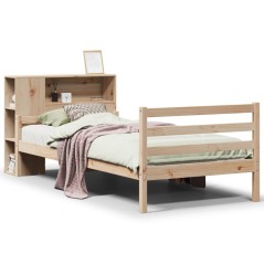 vidaXL Bücherregalbett ohne Matratze 75x190 cm Massivholz Kiefer