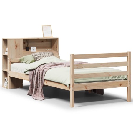 vidaXL Bücherregalbett ohne Matratze 75x190 cm Massivholz Kiefer