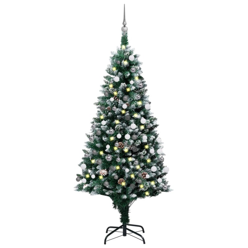 Künstlicher Weihnachtsbaum mit LEDs & Kugeln & Zapfen 180 cm Künstlicher Weihnachtsbaum mit LEDs & Kugeln & Zapfen 180 cm