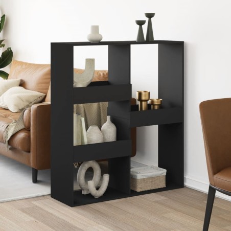 vidaXL Raumteiler Schwarz 100x33x115 cm Holzwerkstoff
