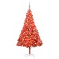 Künstlicher Weihnachtsbaum mit LEDs & Kugeln Rot 240 cm PVC Künstlicher Weihnachtsbaum mit LEDs & Kugeln Rot 240 cm PVC