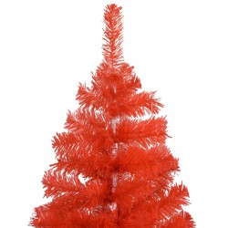 Künstlicher Weihnachtsbaum mit LEDs & Kugeln Rot 240 cm PVC