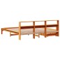 vidaXL Massivholzbett mit Regal ohne Matratze Wachsbraun 200x200 cm vidaXL Massivholzbett mit Regal ohne Matratze Wachsbraun 200x200 cm