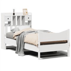 vidaXL Massivholzbett ohne Matratze Weiß 100x200 cm Kiefernholz