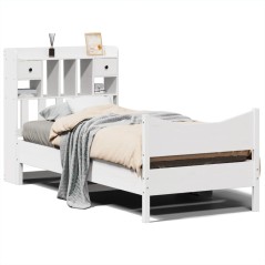 vidaXL Massivholzbett ohne Matratze Weiß 75x190 cm Kiefernholz