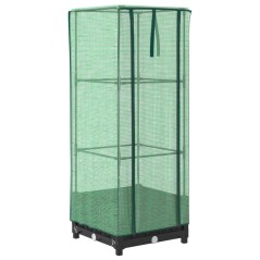 vidaXL Hochbeet mit Gewächshaus-Aufsatz Rattan-Optik 40x40x123 cm