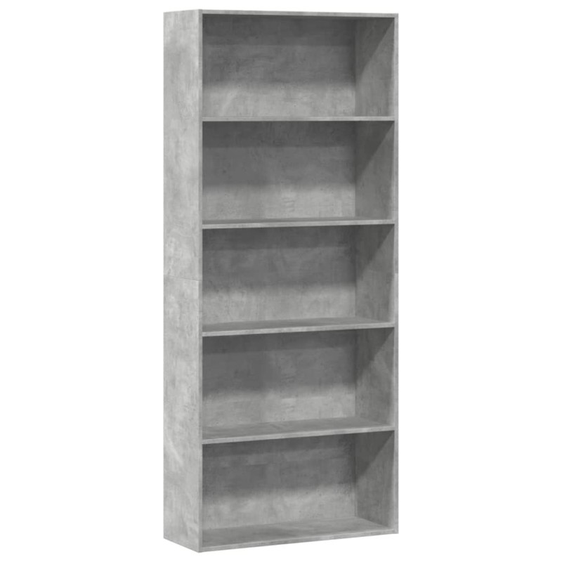 vidaXL Bücherregal Betongrau 80x30x189 cm Holzwerkstoff vidaXL Bücherregal Betongrau 80x30x189 cm Holzwerkstoff