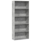 vidaXL Bücherregal Betongrau 80x30x189 cm Holzwerkstoff vidaXL Bücherregal Betongrau 80x30x189 cm Holzwerkstoff