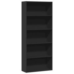 vidaXL Bücherregal Schwarz 80x30x189 cm Holzwerkstoff