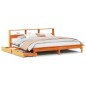 vidaXL Massivholzbett mit Regal ohne Matratze Wachsbraun 180x200 cm vidaXL Massivholzbett mit Regal ohne Matratze Wachsbraun 180x200 cm
