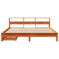 vidaXL Massivholzbett mit Regal ohne Matratze Wachsbraun 180x200 cm vidaXL Massivholzbett mit Regal ohne Matratze Wachsbraun 180x200 cm