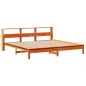 vidaXL Massivholzbett mit Regal ohne Matratze Wachsbraun 180x200 cm vidaXL Massivholzbett mit Regal ohne Matratze Wachsbraun 180x200 cm