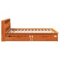 vidaXL Massivholzbett mit Regal ohne Matratze Wachsbraun 140x190 cm vidaXL Massivholzbett mit Regal ohne Matratze Wachsbraun 140x190 cm