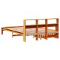vidaXL Massivholzbett mit Regal ohne Matratze Wachsbraun 140x190 cm vidaXL Massivholzbett mit Regal ohne Matratze Wachsbraun 140x190 cm