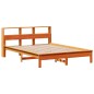 vidaXL Massivholzbett mit Regal ohne Matratze Wachsbraun 140x190 cm vidaXL Massivholzbett mit Regal ohne Matratze Wachsbraun 140x190 cm