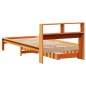 vidaXL Massivholzbett mit Regal ohne Matratze Wachsbraun 75x190 cm vidaXL Massivholzbett mit Regal ohne Matratze Wachsbraun 75x190 cm