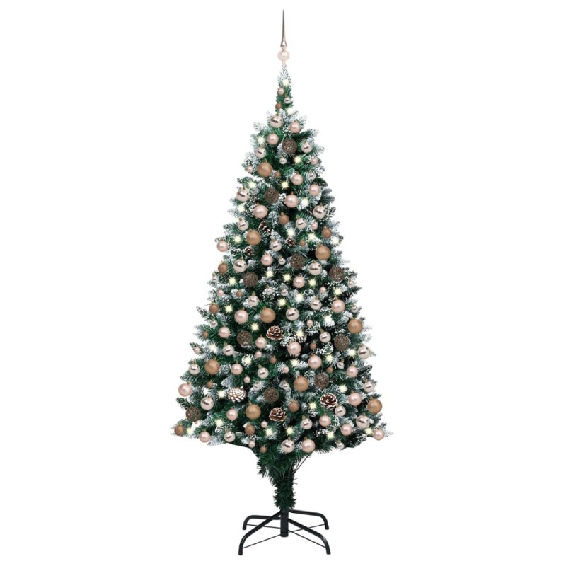 Künstlicher Weihnachtsbaum mit LEDs & Kugeln & Zapfen 240 cm Künstlicher Weihnachtsbaum mit LEDs & Kugeln & Zapfen 240 cm