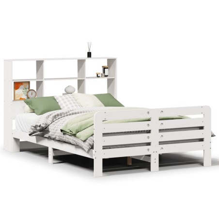 vidaXL Massivholzbett ohne Matratze Weiß 160x200 Kiefernholz