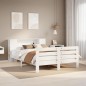 vidaXL Massivholzbett ohne Matratze Weiß 150x200 cm Kiefernholz vidaXL Massivholzbett ohne Matratze Weiß 150x200 cm Kiefernholz
